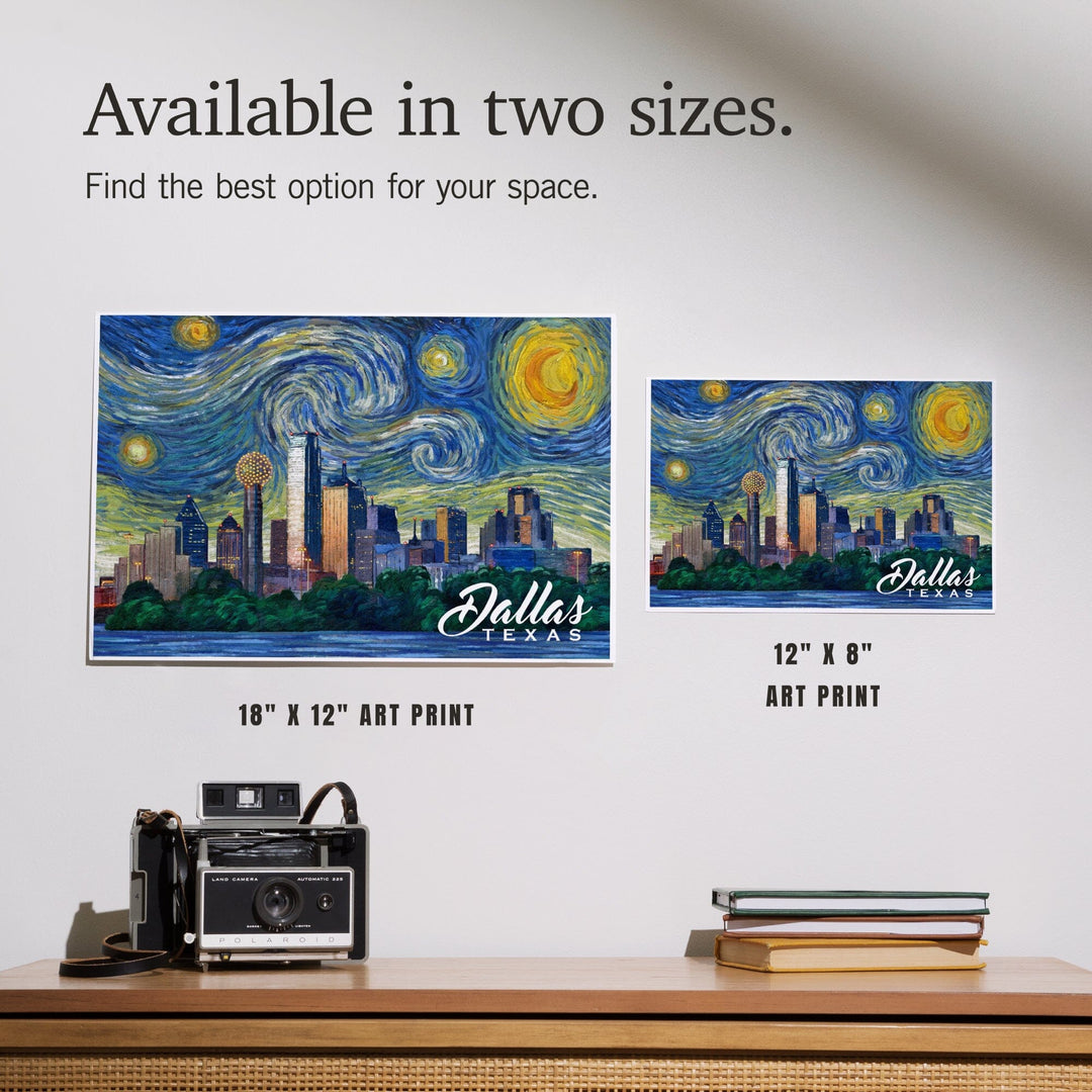 Dallas, Texas, Starry Night City Series, Art & Giclee Prints Art Lantern Press 
