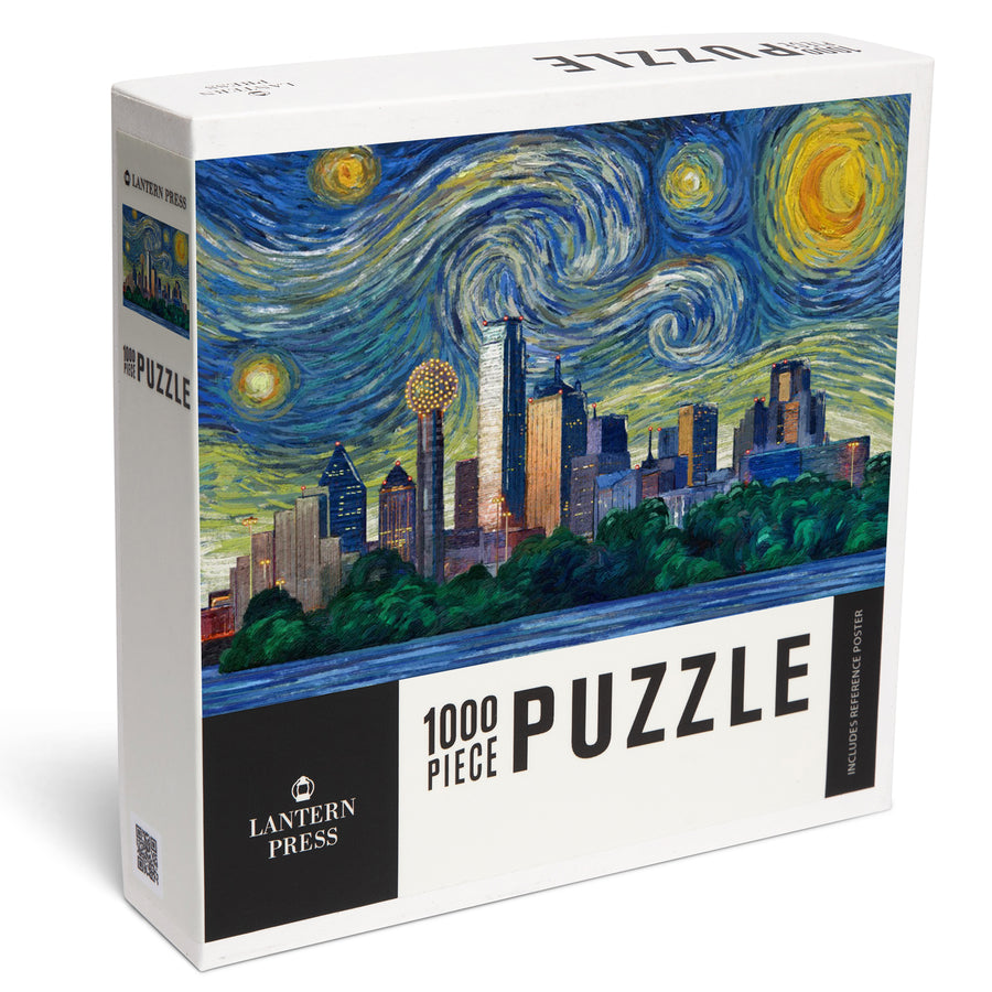 Dallas, Texas, Starry Night Series, Jigsaw Puzzle Puzzle Lantern Press 