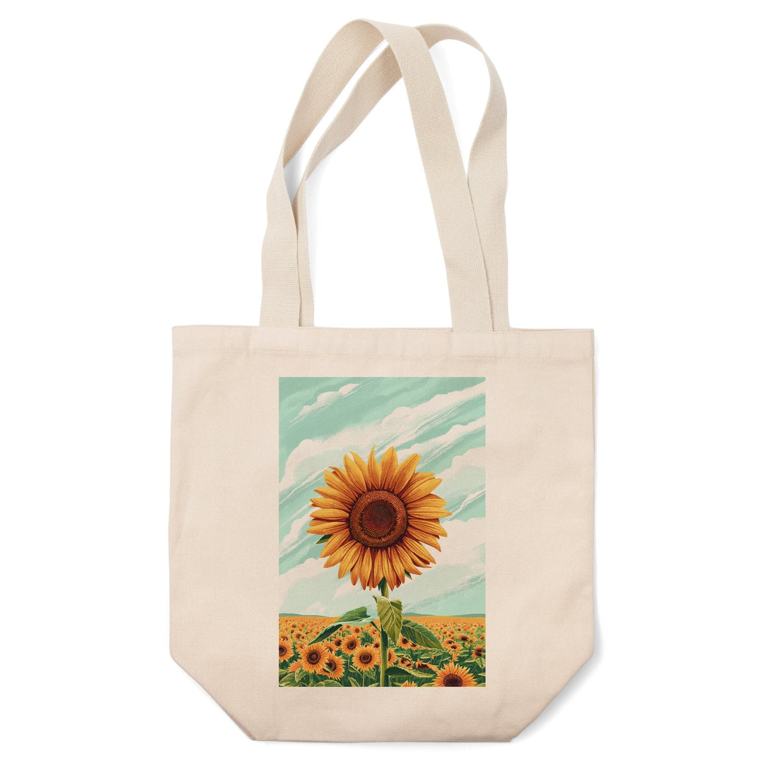 Dare to Bloom, Sunflower Field, Tote Bag Totes Lantern Press 