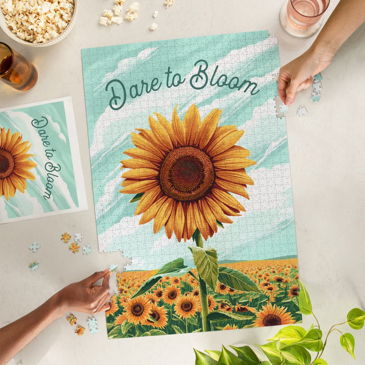 Dare to Bloom, Sunflower, Jigsaw Puzzle - Lantern Press