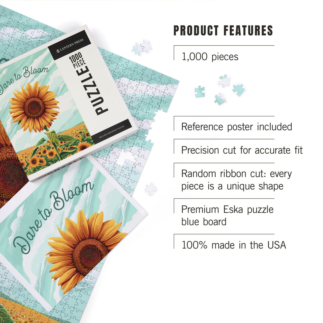 Dare to Bloom, Sunflower, Jigsaw Puzzle - Lantern Press