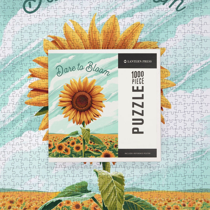 Dare to Bloom, Sunflower, Jigsaw Puzzle - Lantern Press