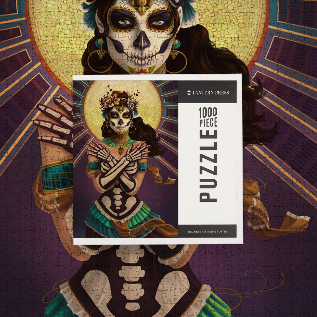 Day of the Dead, Crossbones, Jigsaw Puzzle Puzzle Lantern Press 