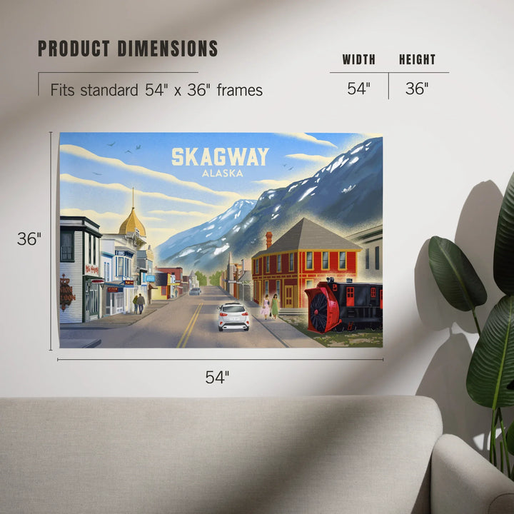 Skagway, Alaska, Lithograph, Main Street, Art & Giclee Prints
