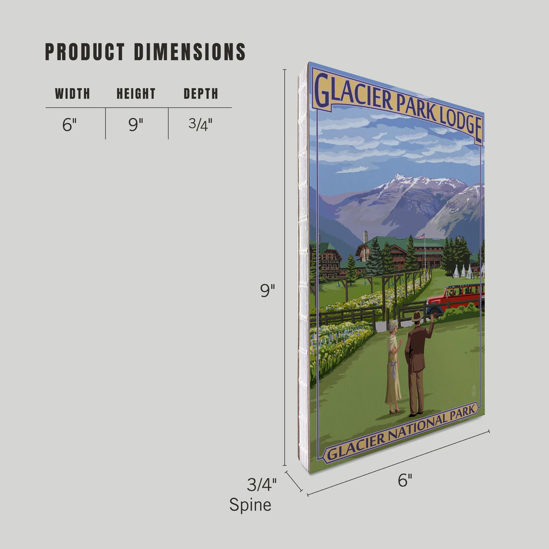 Lined 6x9 Journal, Glacier National Park, Montana, Glacier Park Lodge, Lay Flat, 193 Pages, FSC paper