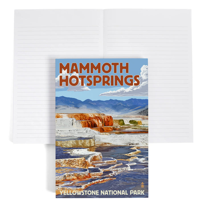 Lined 6x9 Journal, Yellowstone National Park, Wyoming, Mammoth Hotsprings, Lay Flat, 193 Pages, FSC paper