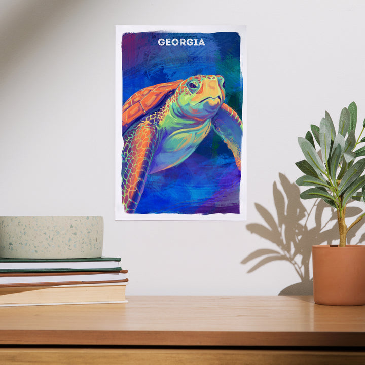 Georgia, Vivid, Sea Turtle, Art & Giclee Prints