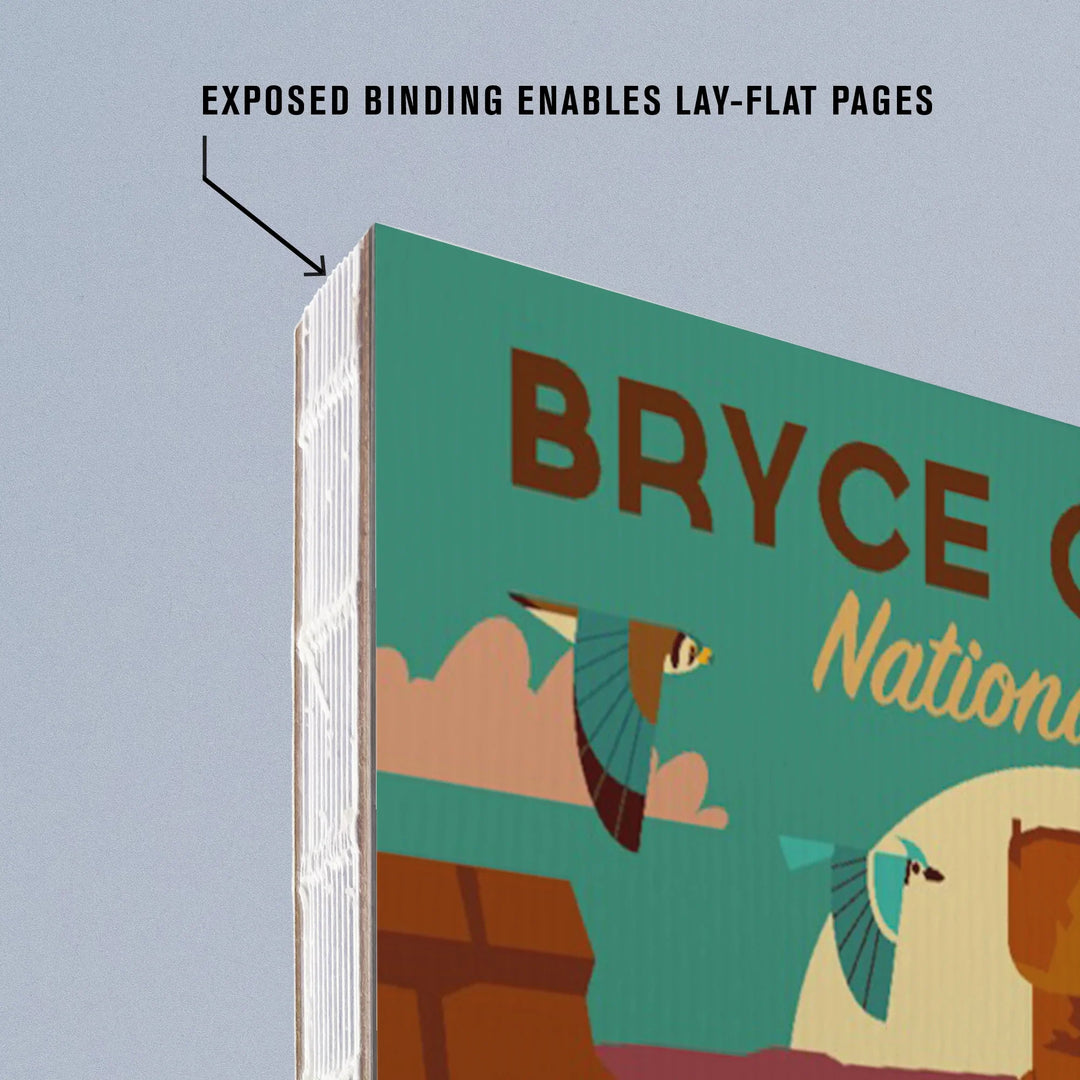 Lined 6x9 Journal, Bryce Canyon National Park, Utah, Geometric National Park Series, Lay Flat, 193 Pages, FSC paper
