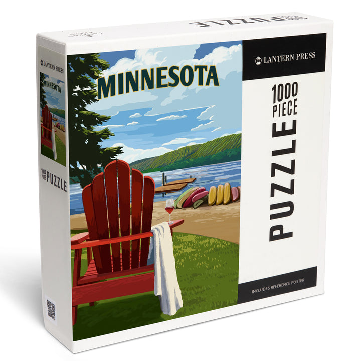 Roseville, Minnesota, Painterly, Lake Shore, Jigsaw Puzzle