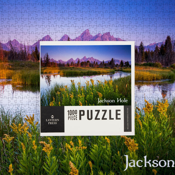 Jackson Hole, Wyoming, Flower Foreground, Jigsaw Puzzle
