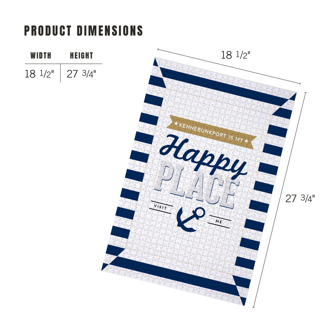 Kennebunkport, Maine, Kennebunkport Is My Happy Place, 1000 Piece Jigsaw Puzzle