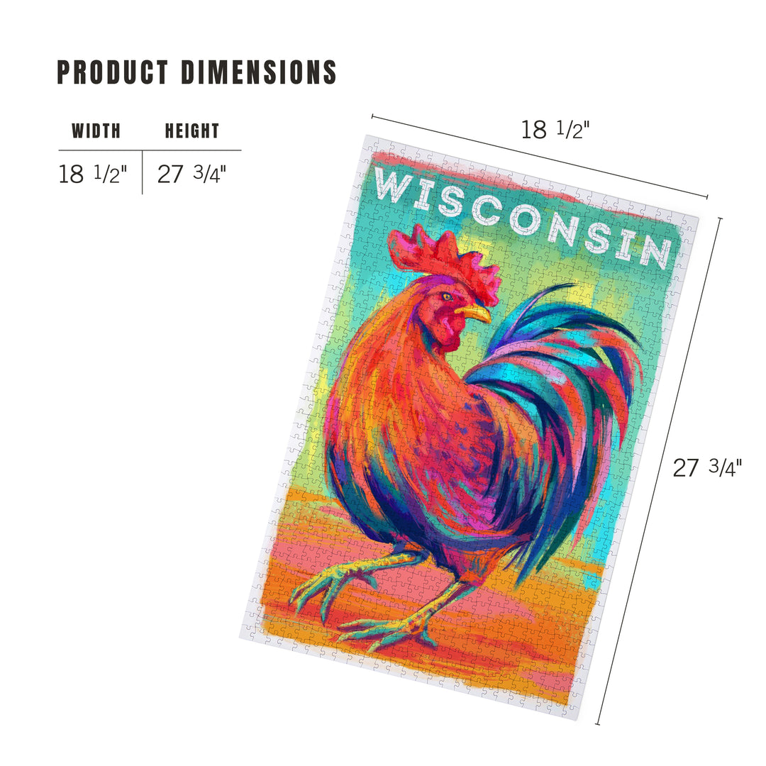 Wisconsin, Vivid, Rooster, 1000 Piece Jigsaw Puzzle