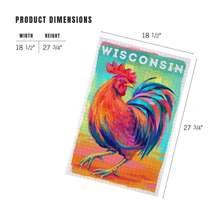 Wisconsin, Vivid, Rooster, 1000 Piece Jigsaw Puzzle