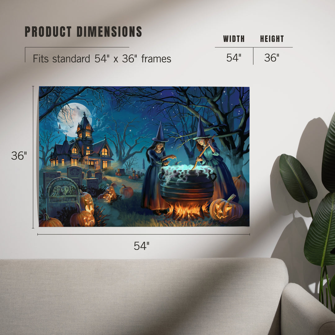 Oil Painting, Cemetery Witch's Brew, Art & Giclee Prints