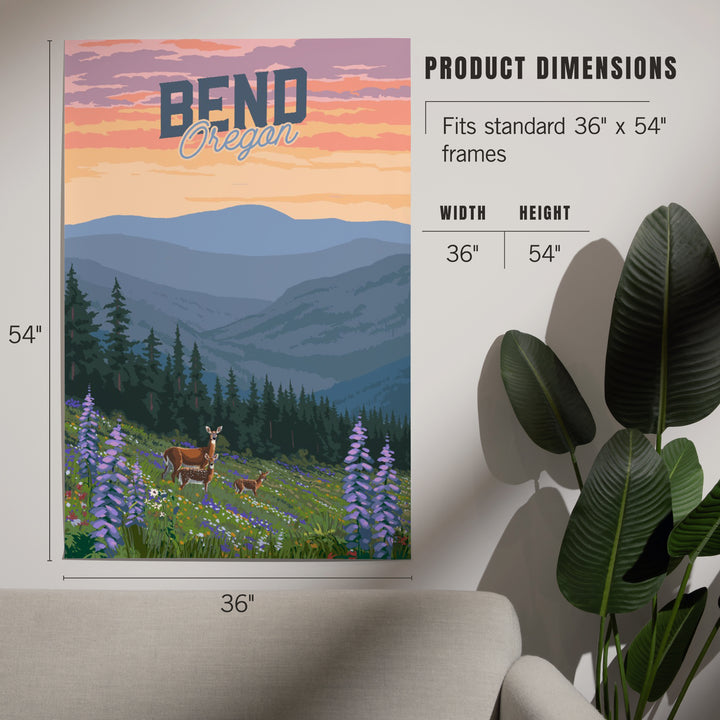 Bend, Oregon, Deer and Spring Flowers, Art & Giclee Prints