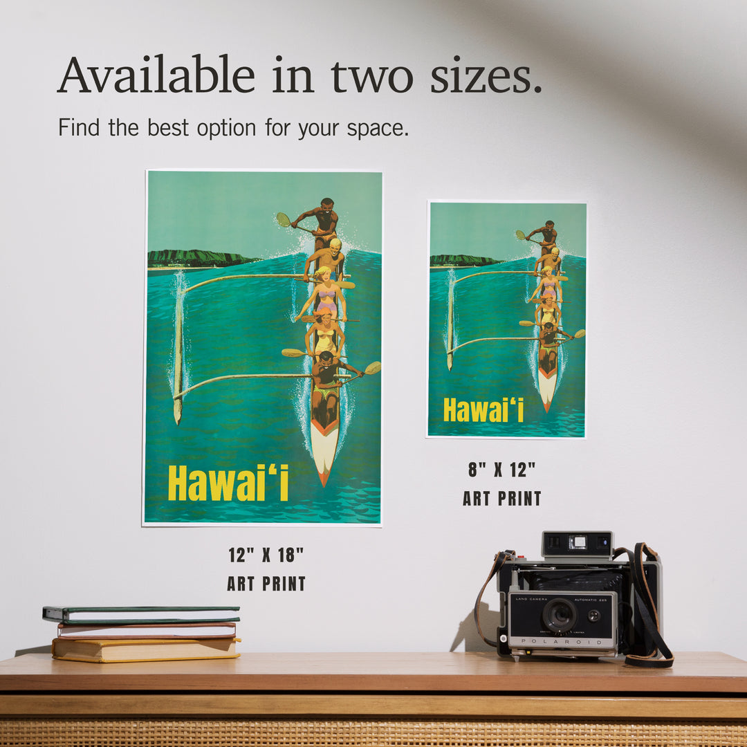 Hawaii, Outrigger Wave, Art & Giclee Prints