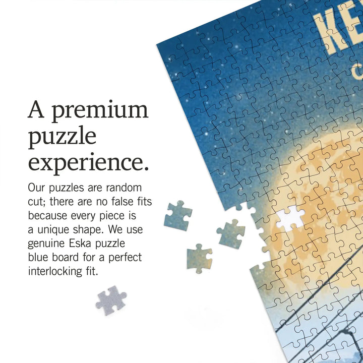 Keystone, Colorado, Lithograph, Night Ski, Jigsaw Puzzle