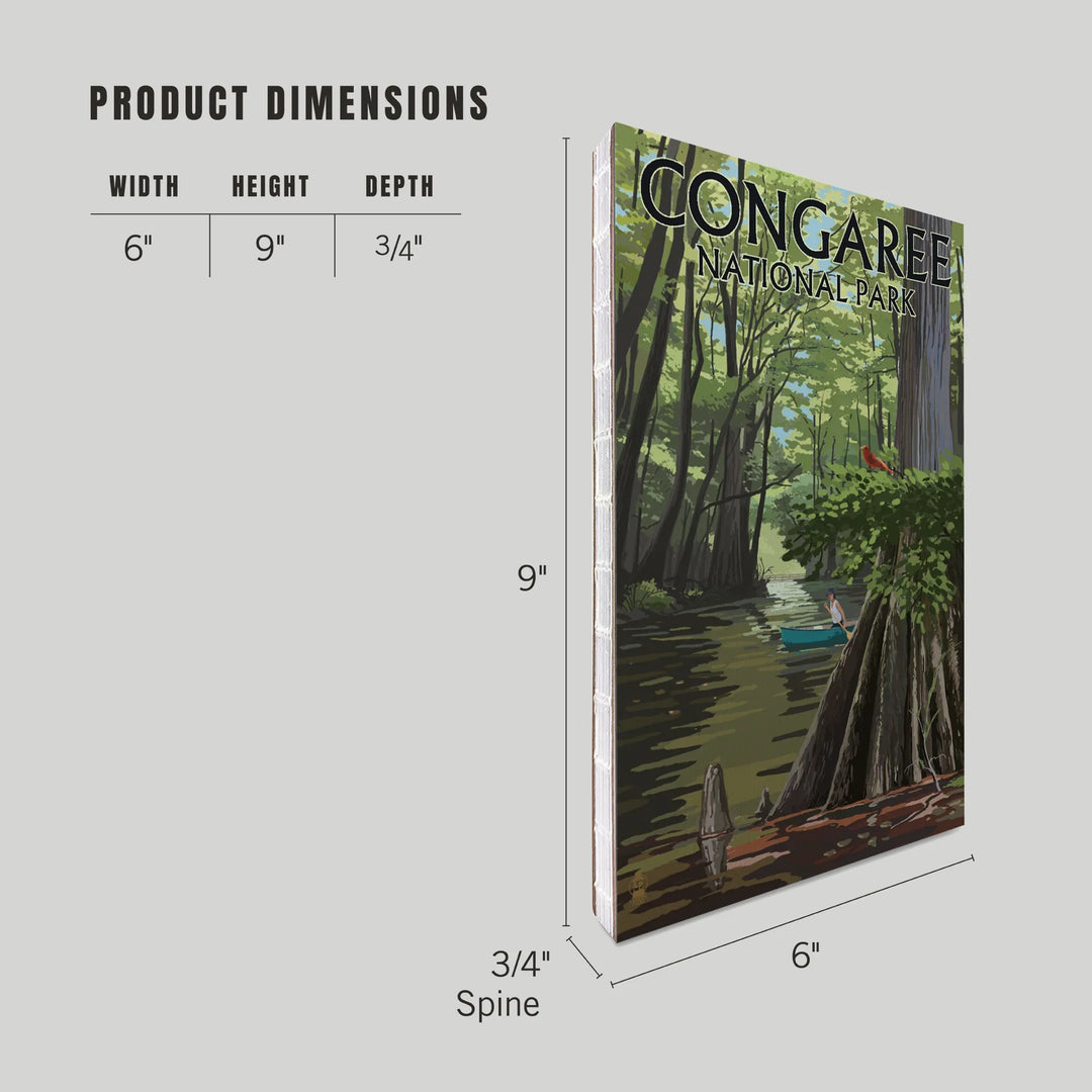 Lined 6x9 Journal, Congaree National Park, South Carolina, River View, Painterly Series, Lay Flat, 193 Pages, FSC paper