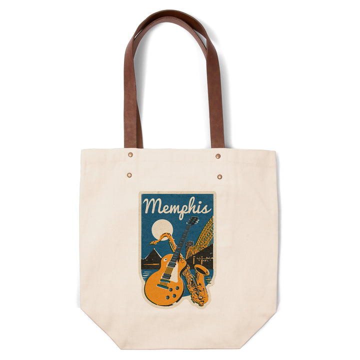 Memphis, Tennessee, Music, Woodblock, Contour, Deluxe Tote
