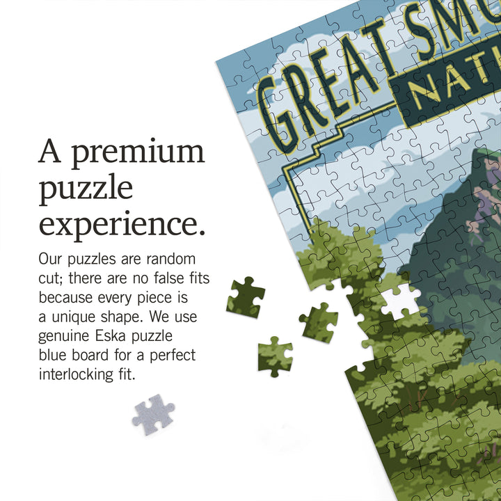 Great Smoky Mountains National Park, Tennessee, Chimney Tops and Road, Jigsaw Puzzle