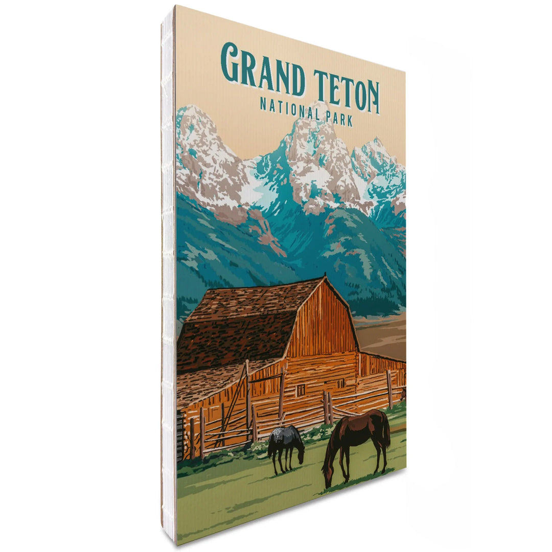 Lined 6x9 Journal, Grand Teton National Park, Wyoming, Painterly National Park Series, Lay Flat, 193 Pages, FSC paper