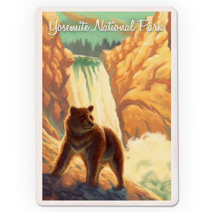 Playing Cards, Yosemite National Park, California, Bear, Falls, Oil Painting, 52 Card Deck with Jokers in Box, Unique Art