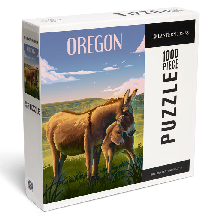 Oregon, Lithograph, Burros, 1000 Piece Jigsaw Puzzle