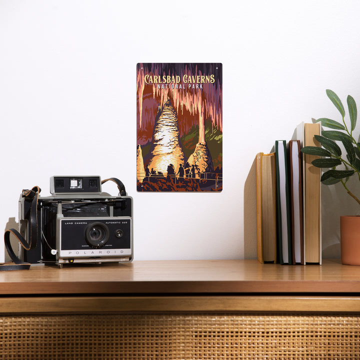 Carlsbad Caverns National Park, New Mexico, Painterly National Park Series, Metal Signs - Lantern Press