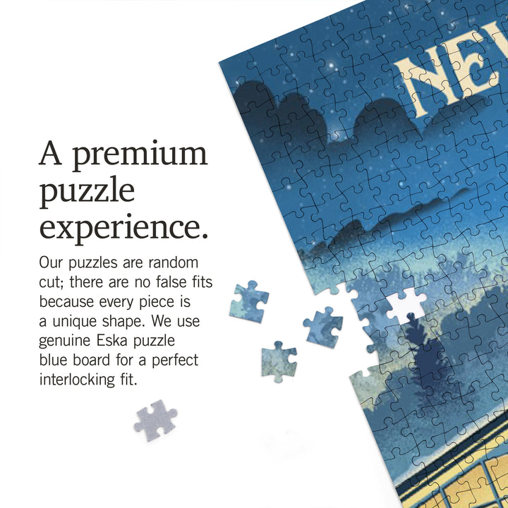 New York, Lithograph, Snow Lodge, 1000 Piece Jigsaw Puzzle