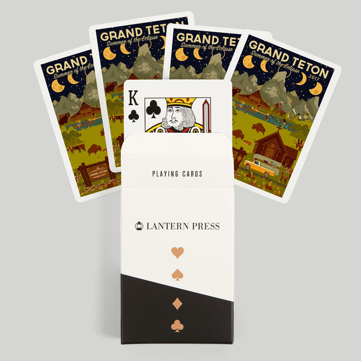 Playing Cards, Grand Teton National Park, Wyoming, Summer of the Eclipse, Geometric, 52 Card Deck with Jokers in Box, Unique Art