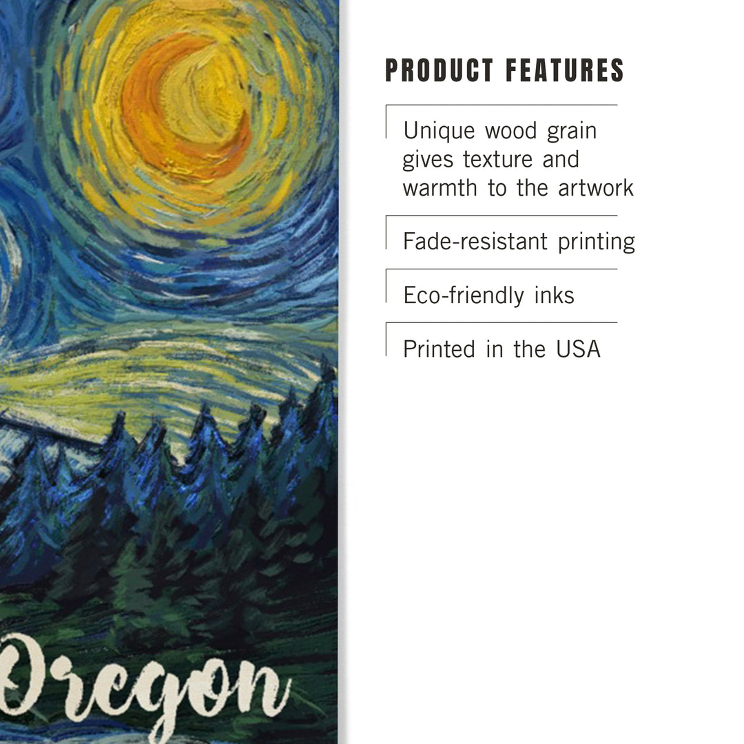 Oregon, Columbia River, Bigfoot, Starry Night, Wood Sign and Postcards