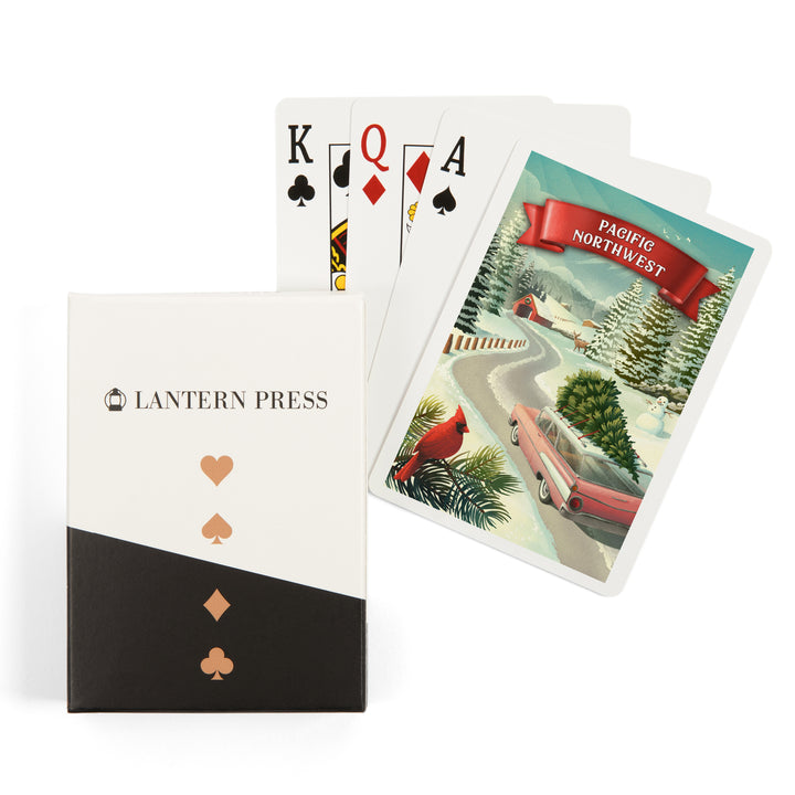 Playing Cards, Pacific Northwest, Holiday Tradition, 52 Card Deck with Jokers in Box, Unique Art