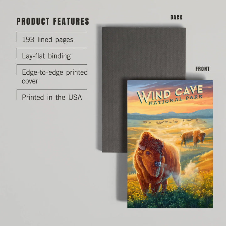 Lined 6x9 Journal, Wind Cave National Park, South Dakota, Oil Painting, Lay Flat, 193 Pages, FSC paper