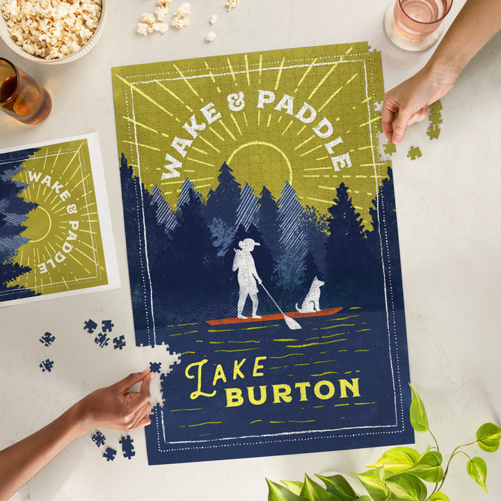 Lake Burton, Lake Life Series, Wake and Paddle, Landscape With Trees, 1000 Piece Jigsaw Puzzle