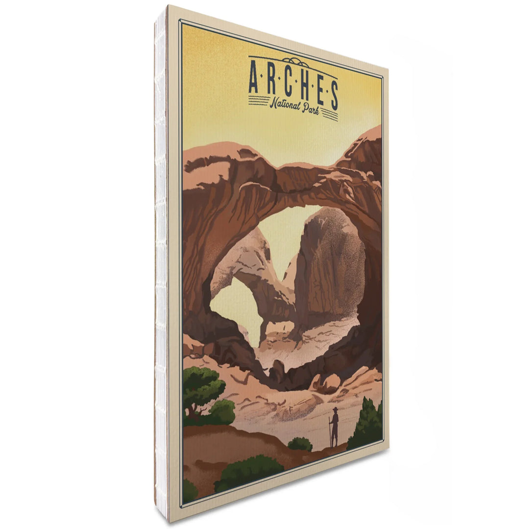 Lined 6x9 Journal, Arches National Park, Utah, Double Arch, Litho, Lay Flat, 193 Pages, FSC paper