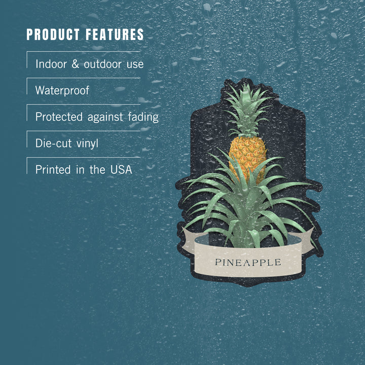 Vintage Flora Noir, Pineapple, Vinyl Sticker