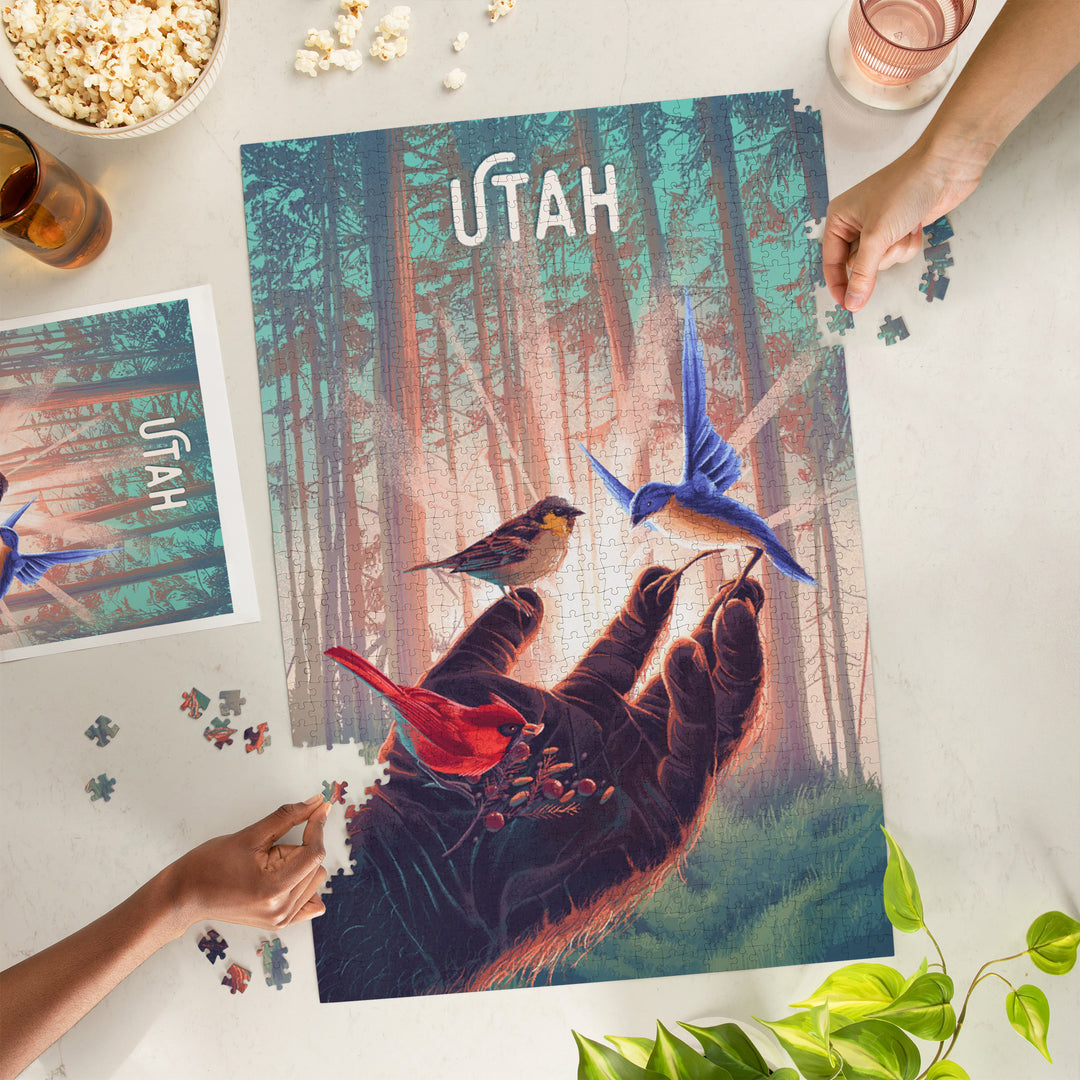 Utah, Kindness is Legendary, Bigfoot With Birds, Jigsaw Puzzle