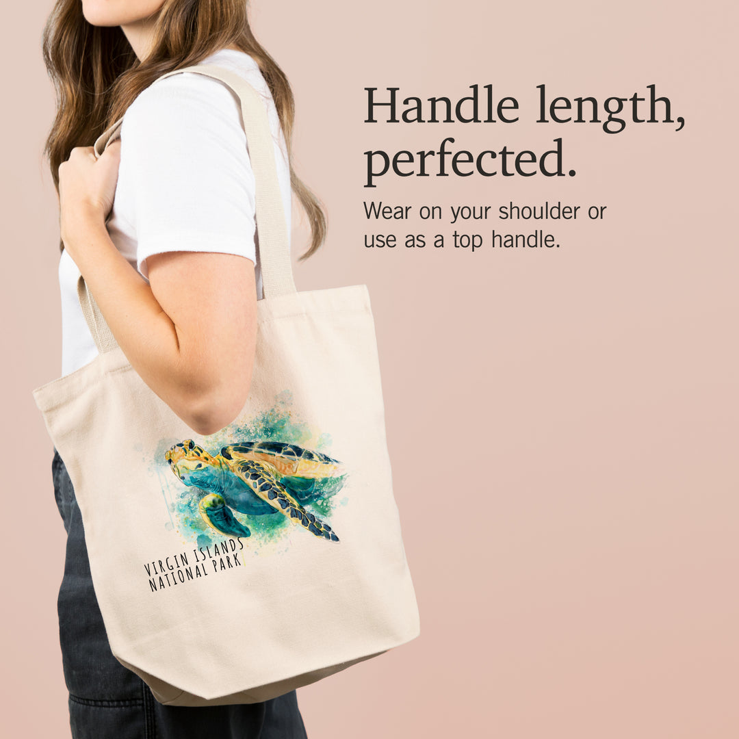Virgin Islands National Park, Sea Turtle, Watercolor, Tote Bag