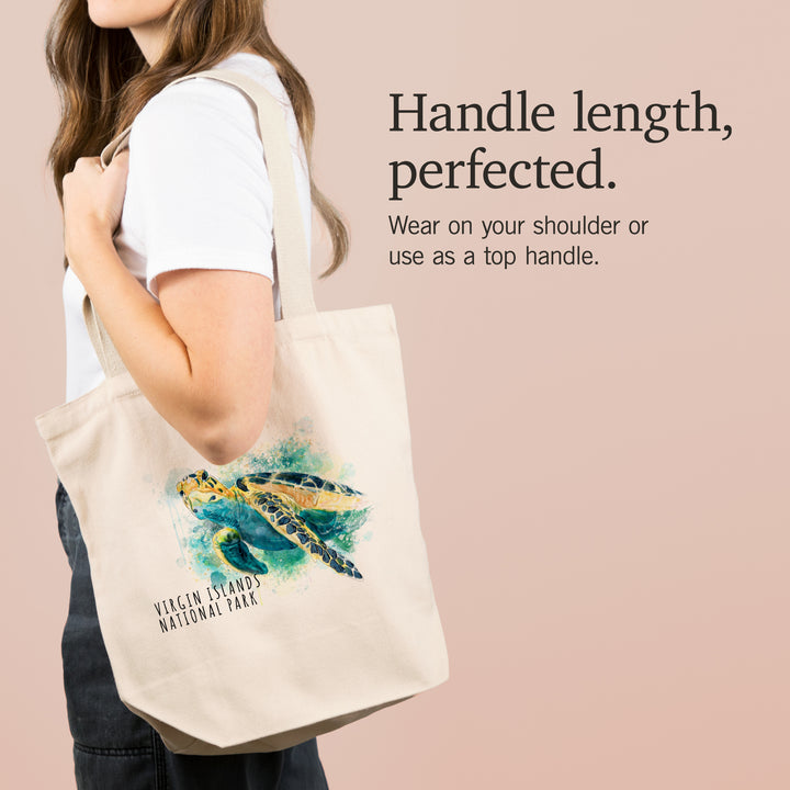 Virgin Islands National Park, Sea Turtle, Watercolor, Tote Bag