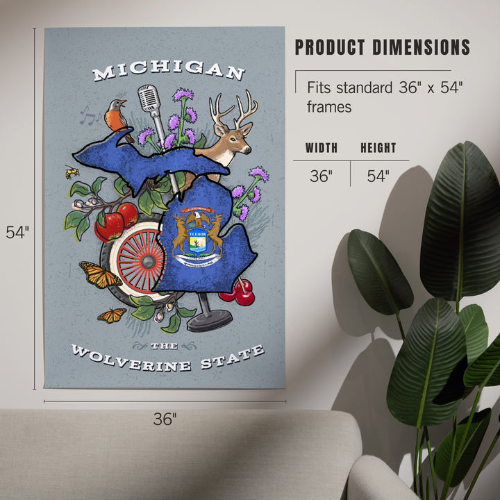 Michigan, State Treasure Trove, Art & Giclee Prints