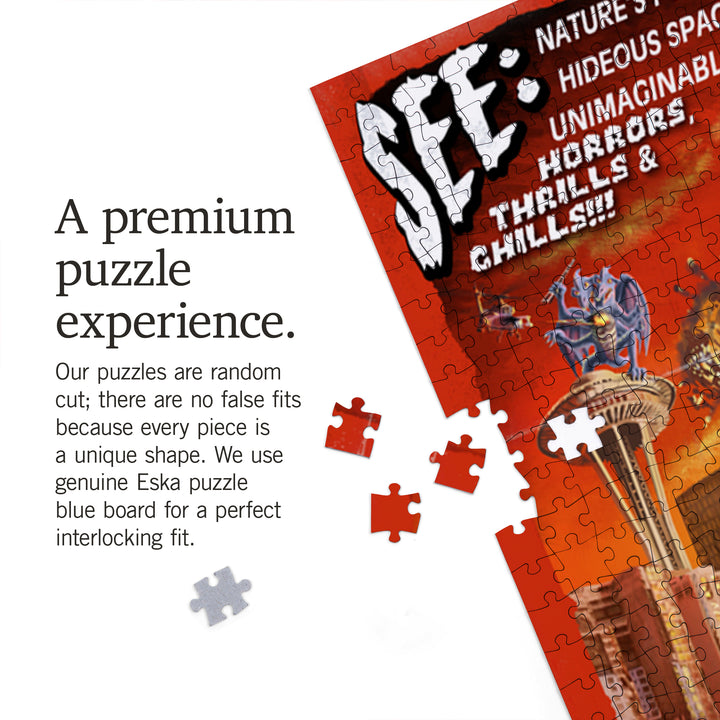 Seattle Alien Attack, 1000 Piece Jigsaw Puzzle - Lantern Press