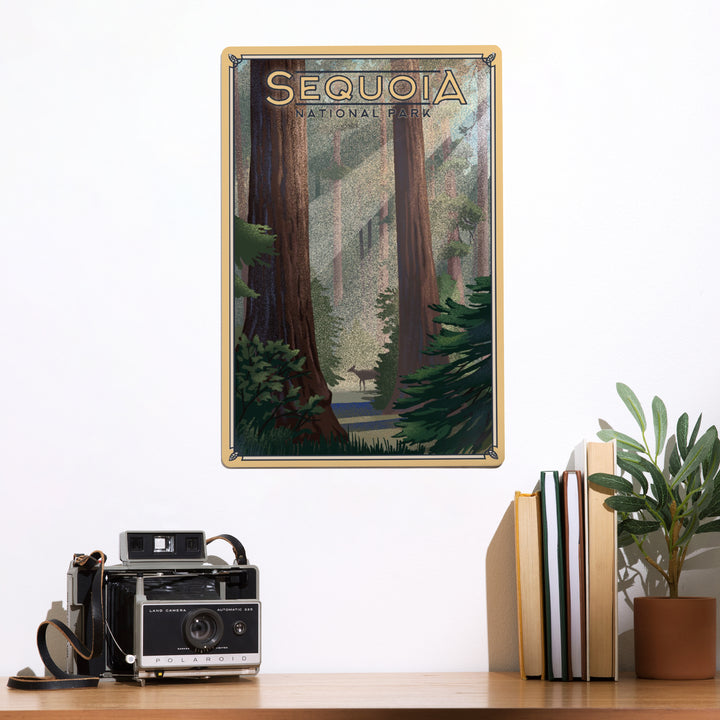Sequoia National Park, California, Lithograph, Metal Signs