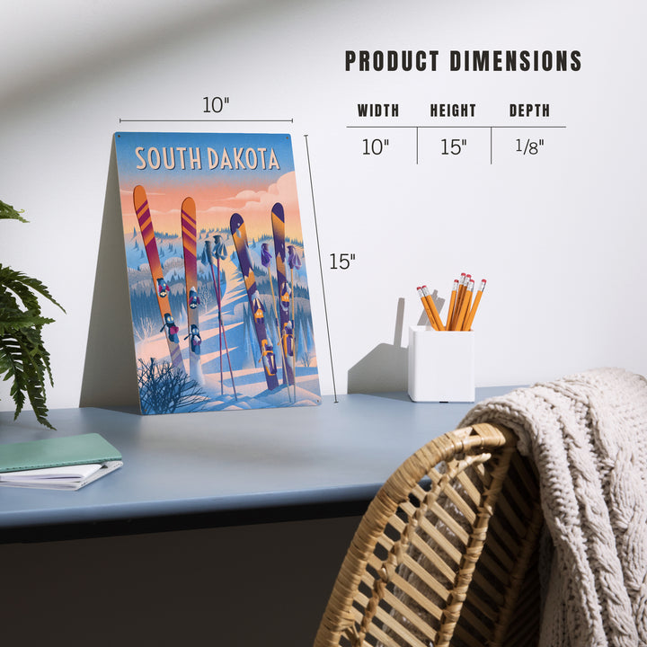 South Dakota, Prepare for Takeoff, Skis in Snowbank, Wood Signs and Postcards