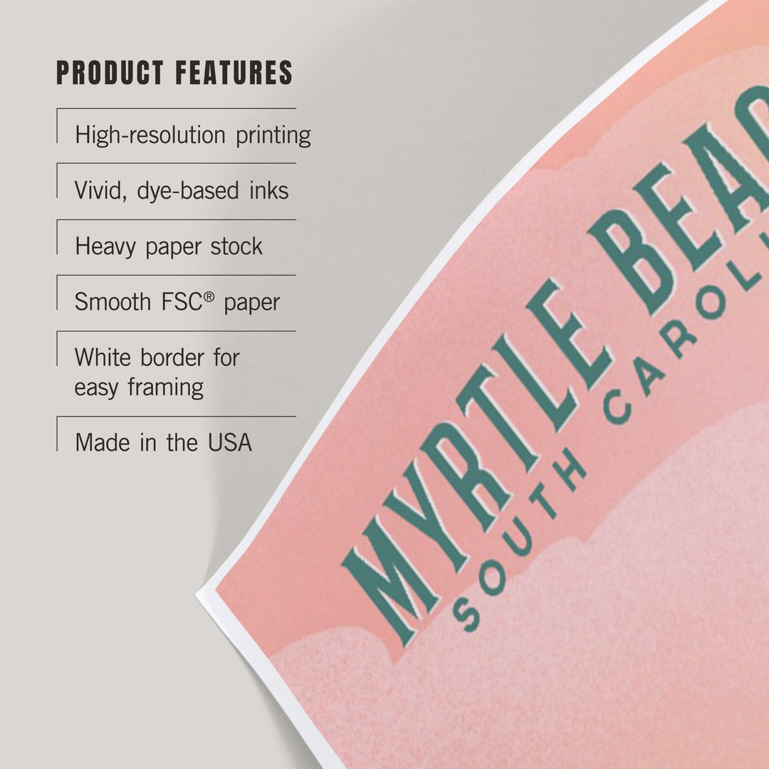 Myrtle Beach, South Carolina, Lithograph, Salt Air, No Cares, Hammock on Beach, Art & Giclee Prints