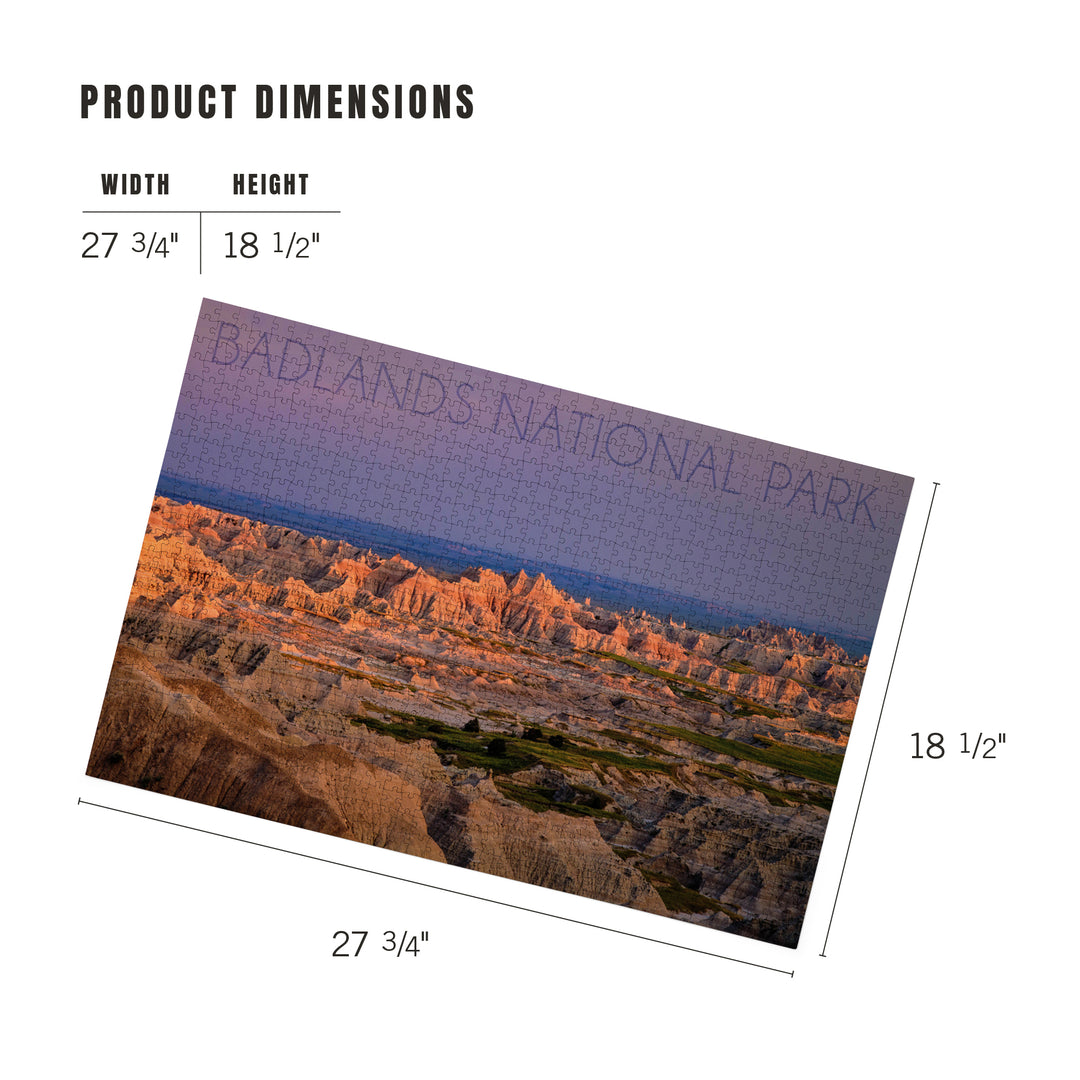 Badlands National Park, South Dakota, Purple Sunset, Jigsaw Puzzle
