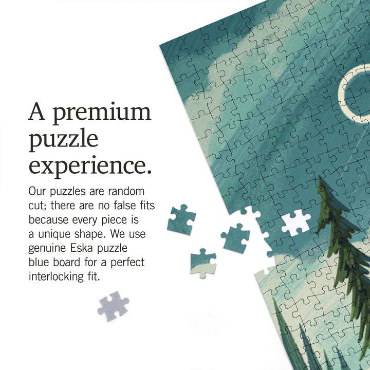 Utah, Outdoor Activity, At Home Anywhere, Camper in Evergreens, 1000 Piece Jigsaw Puzzle