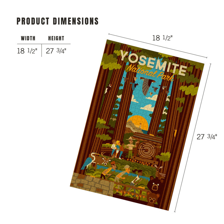 Yosemite National Park, California, Forest, Geometric, Jigsaw Puzzle
