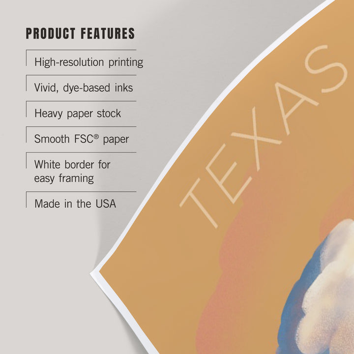 Texas, White-tailed Deer and Rain Cloud, Lithograph, Art & Giclee Prints