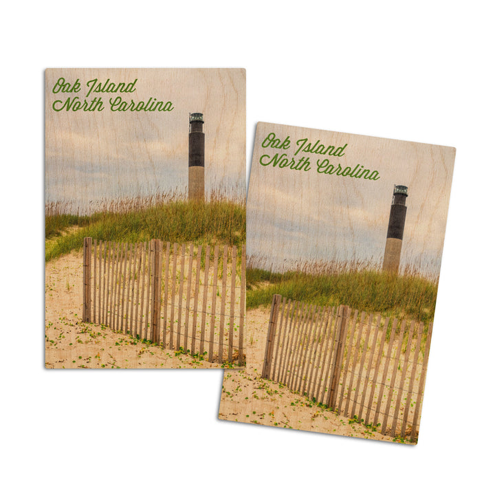 Oak Island, North Carolina, Lighthouse, Lantern Press Photography, Wood Signs and Postcards