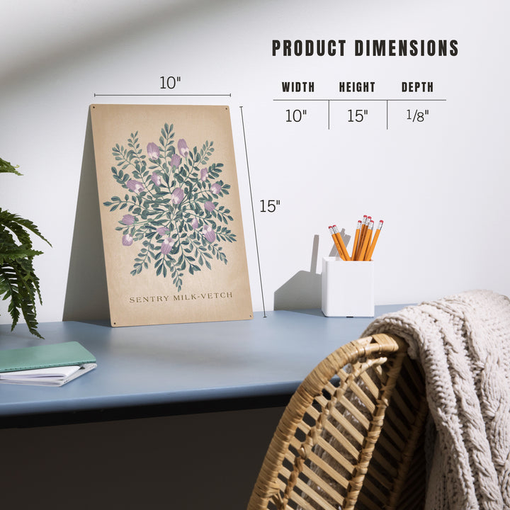 Sentry Milk-Vetch, Vintage Flora, Wood Sign and Postcards